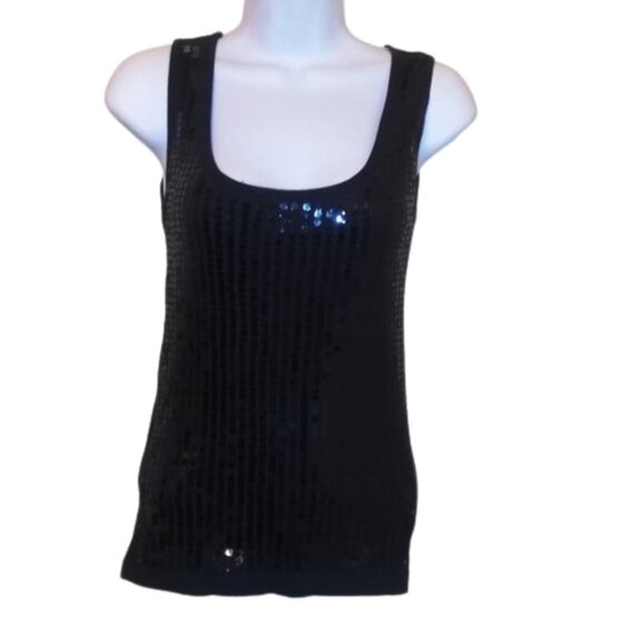 Black Sequined Tank top Medium - Picture 1 of 2